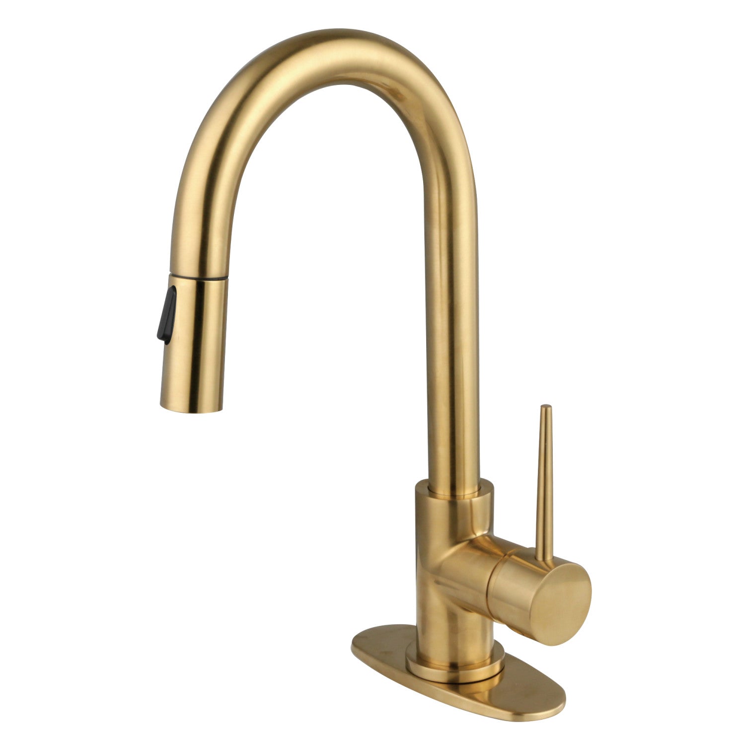 Kingston Sona LS2463NYL - New York One-Handle 1-Hole Deck Mount Bar Faucet with Pull Down Sprayer, Brushed Brass — image 1